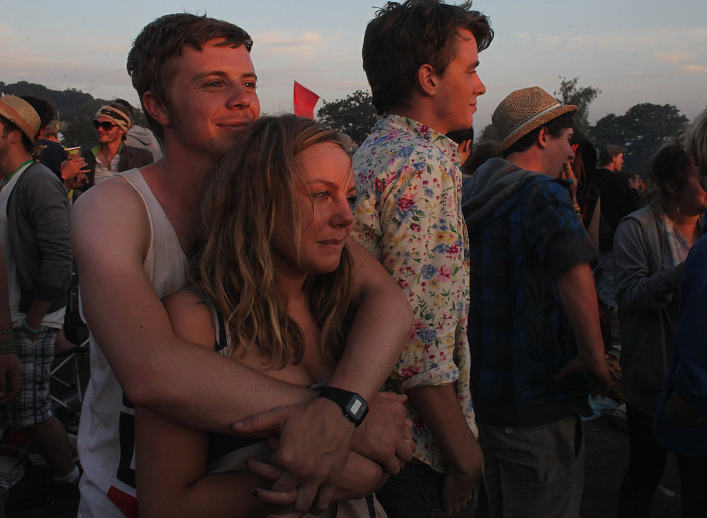 This pair got close to enjoy the sunrise together at the Glastonbury festival.
This pair got close to enjoy the sunrise together at the Glastonbury festival.