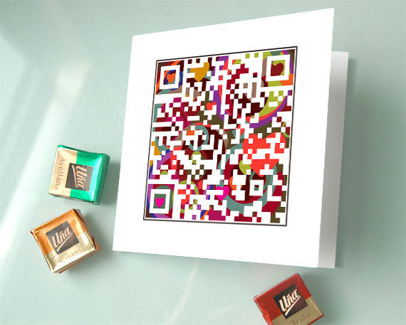 The QR code card ($10 each) is a geek's dream: scan the code and a personalized message pops up on your phone. It works as a fun thank-you note, too.
The QR code card ($10 each) is a geek's dream: scan the code and a personalized message pops up on your phone. It works as a fun thank-you note, too.