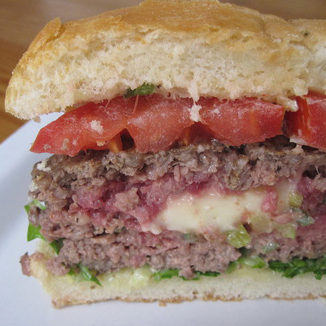 Scallion-and-Brie-Stuffed Burgers Scallion-and-Brie-Stuffed Burgers