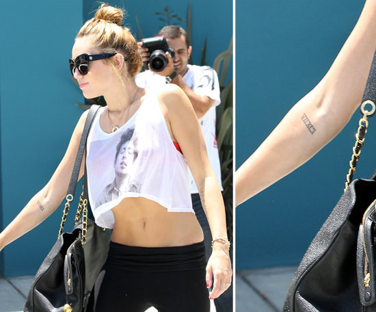 In May 2012 Miley Cyrus had "VIIXCI" tattooed on the inside of her right forearm.
In May 2012 Miley Cyrus had "VIIXCI" tattooed on the inside of her right forearm.
