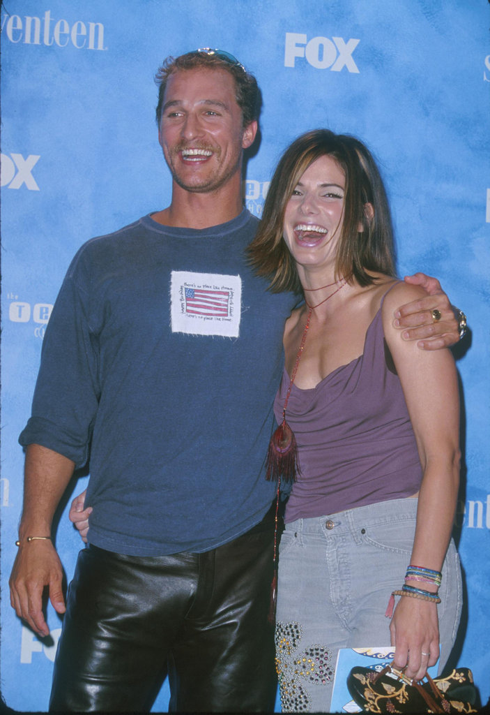 Matthew McConaughey and Sandra shared a hug at the first annual Teen Choice Awards in August 1999.
Matthew McConaughey and Sandra shared a hug at the first annual Teen Choice Awards in August 1999.