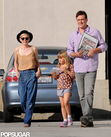 Michelle Williams, Jason Segel, and Matilda Ledger went shopping in LA. Michelle Williams, Jason Segel, and Matilda Ledger went shopping in LA.