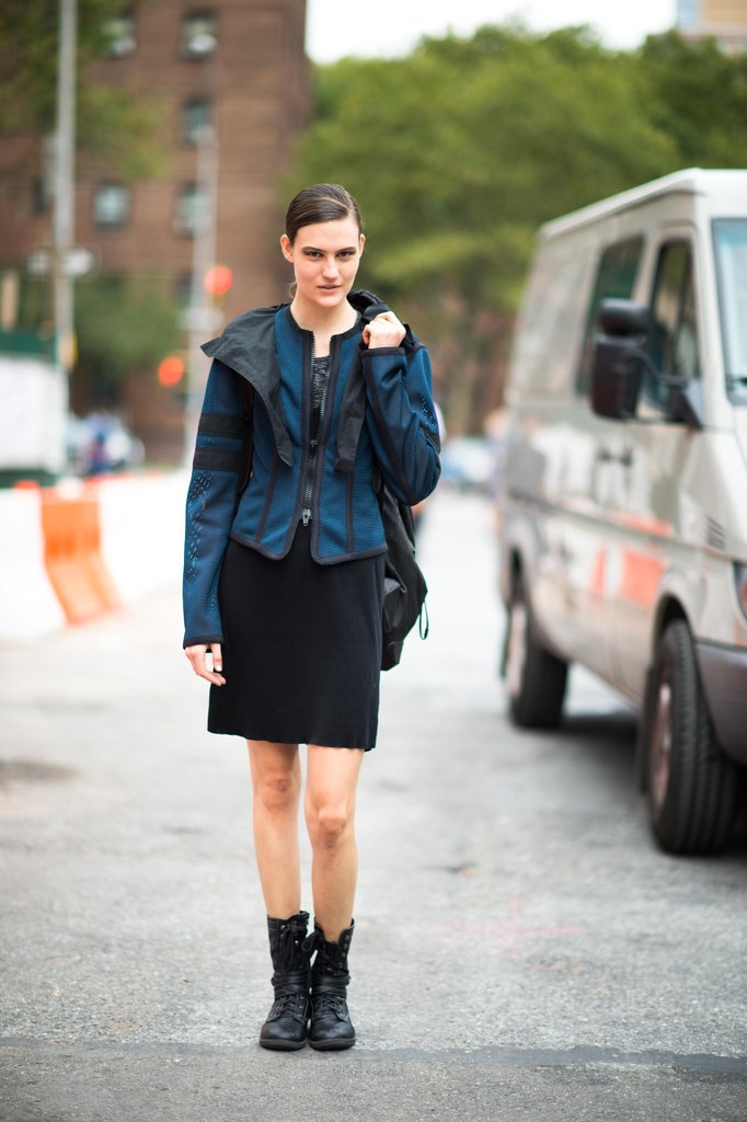 A futuristic topper gives new life to a basic pencil skirt. Update yours with a sporty-girl parka and a pair of edgier lace-up boots.
Source: Adam Katz Sinding
A futuristic topper gives new life to a basic pencil skirt. Update yours with a sporty-girl parka and a pair of edgier lace-up boots.
Source: Adam Katz Sinding