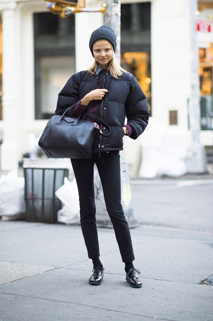 Who says puffers aren't stylish? It's all about how you wear it – like polishing it up with slim black pants and a pair of patent oxfords.
Source: Adam Katz Sinding
Who says puffers aren't stylish? It's all about how you wear it – like polishing it up with slim black pants and a pair of patent oxfords.
Source: Adam Katz Sinding