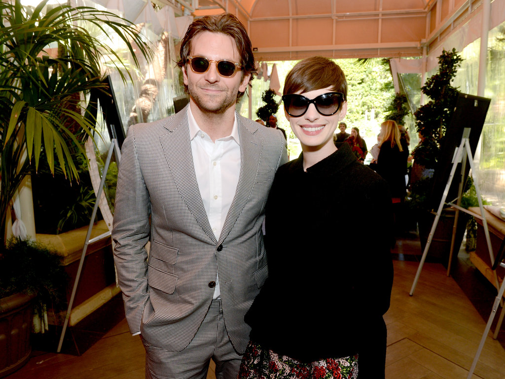 Anne Hathaway and Bradley Cooper posed in sunglasses at the AFI Awards.
Anne Hathaway and Bradley Cooper posed in sunglasses at the AFI Awards.