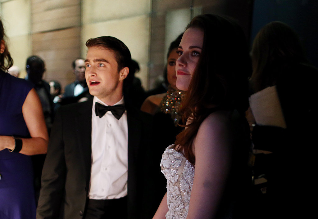 Daniel Radcliffe and Kristen Stewart waited for their turn to present backstage.
Daniel Radcliffe and Kristen Stewart waited for their turn to present backstage.