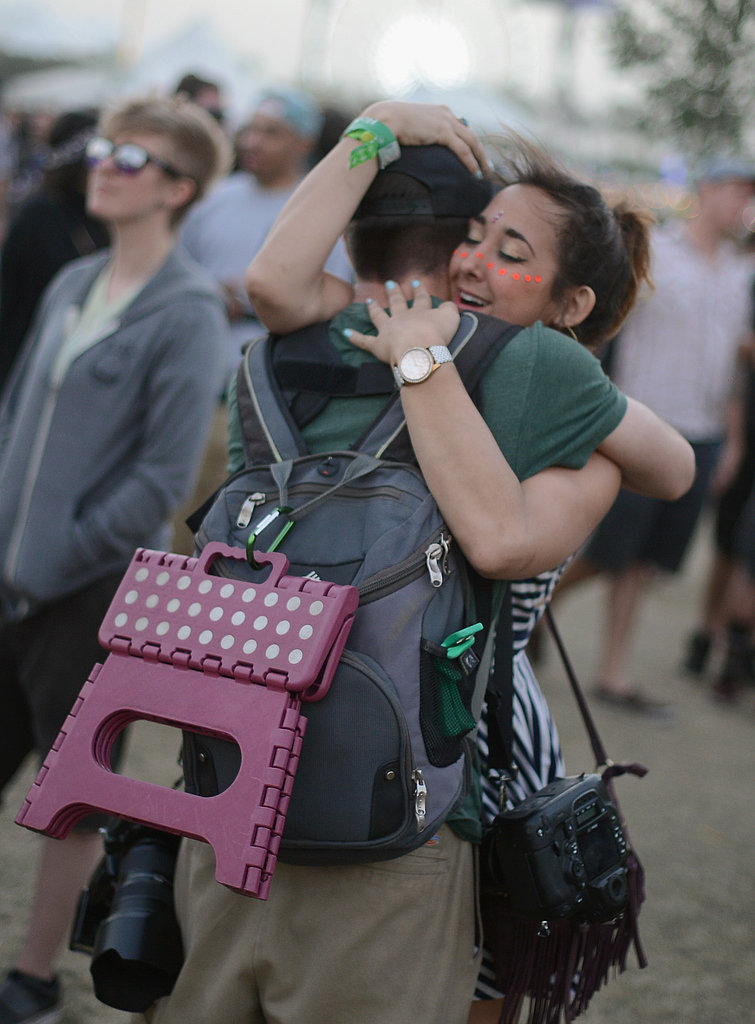 A couple hugged at Coachella.
A couple hugged at Coachella.