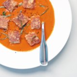 Spicy Tomato Soup With Grilled Cheese Croutons Spicy Tomato Soup With Grilled Cheese Croutons