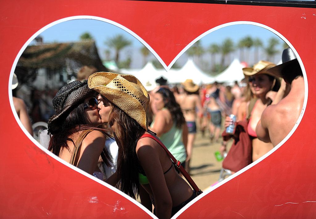 Two women kissed at Stagecoach country music festival in Indio, CA.
Two women kissed at Stagecoach country music festival in Indio, CA.