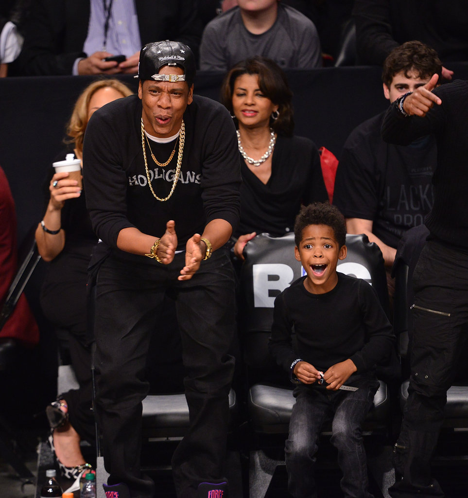 Jay Z shared an adorable moment with his godson at a Brooklyn Nets game in April — their mutual excitement made for one sweet photo!
Jay Z shared an adorable moment with his godson at a Brooklyn Nets game in April — their mutual excitement made for one sweet photo!