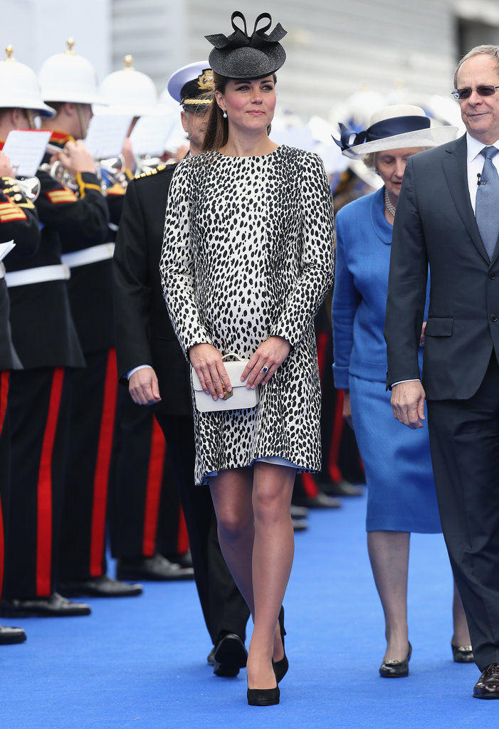 Kate wore an animal-print coat when she visited Southampton, England, in June 2013 where she christened a Princess Cruises ship.
Kate wore an animal-print coat when she visited Southampton, England, in June 2013 where she christened a Princess Cruises ship.