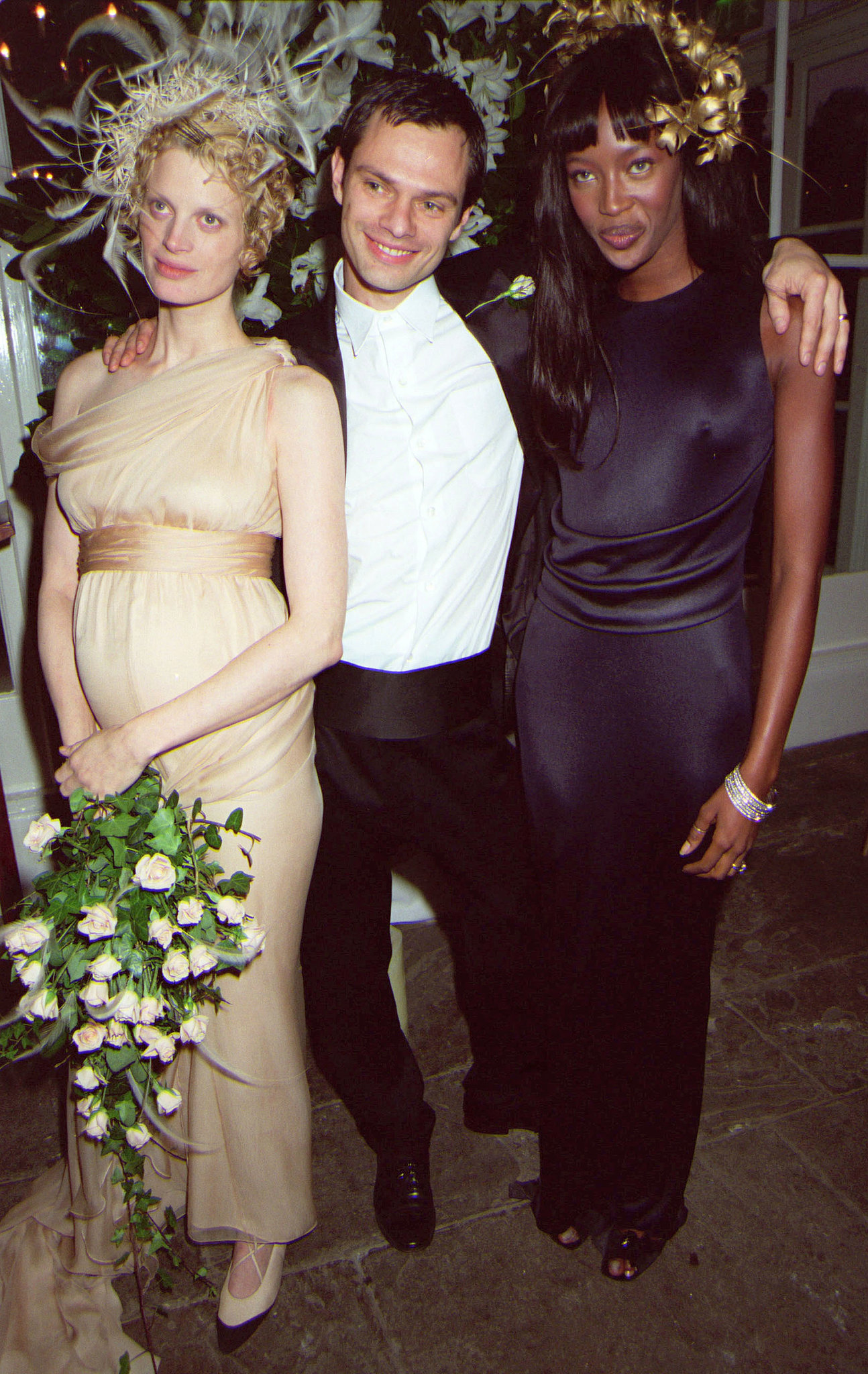 Kristen McMenamy posed with husband Miles Aldridge and Naomi Campbell