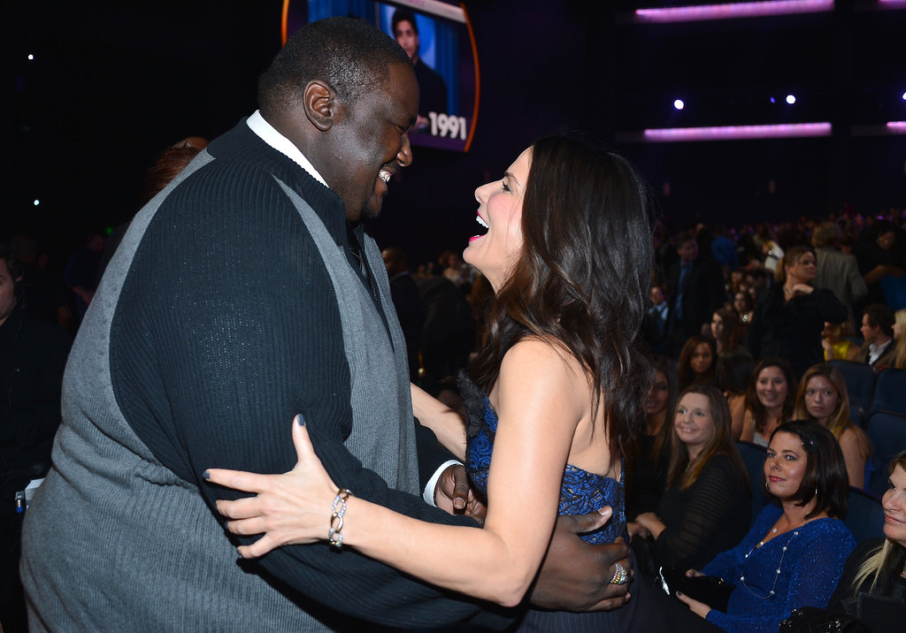 She shared a laugh with her The Blind Side costar Quintin Aaron at the People's Choice Awards in January 2013.
She shared a laugh with her The Blind Side costar Quintin Aaron at the People's Choice Awards in January 2013.