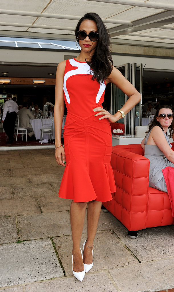 Zoe Saldana defined "red hot" at the Audi International Polo match.
Zoe Saldana defined "red hot" at the Audi International Polo match.