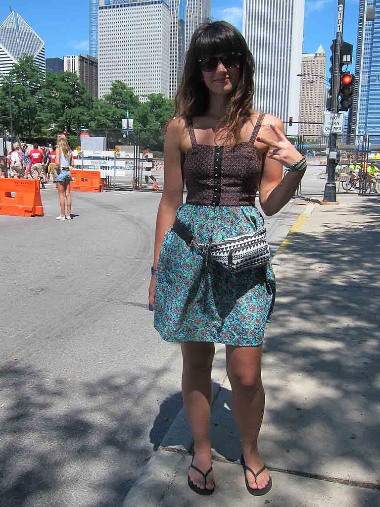 Krista's look — a two-print Target dress and an American Eagle Outfitters fanny pack — was a peace of cake.
Krista's look — a two-print Target dress and an American Eagle Outfitters fanny pack — was a peace of cake.