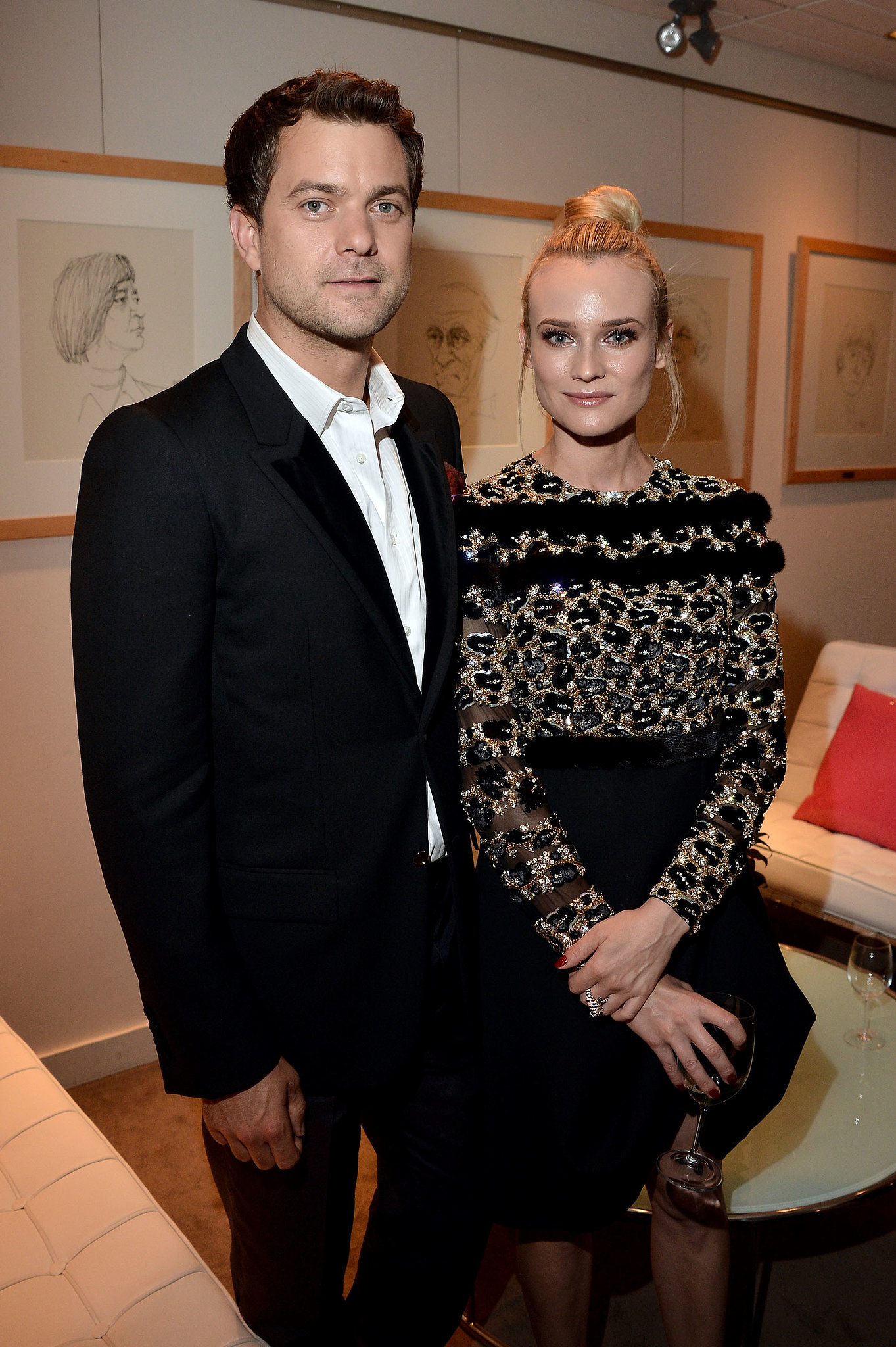 Diane Kruger and her boyfriend, Joshua Jackson, stayed close by one