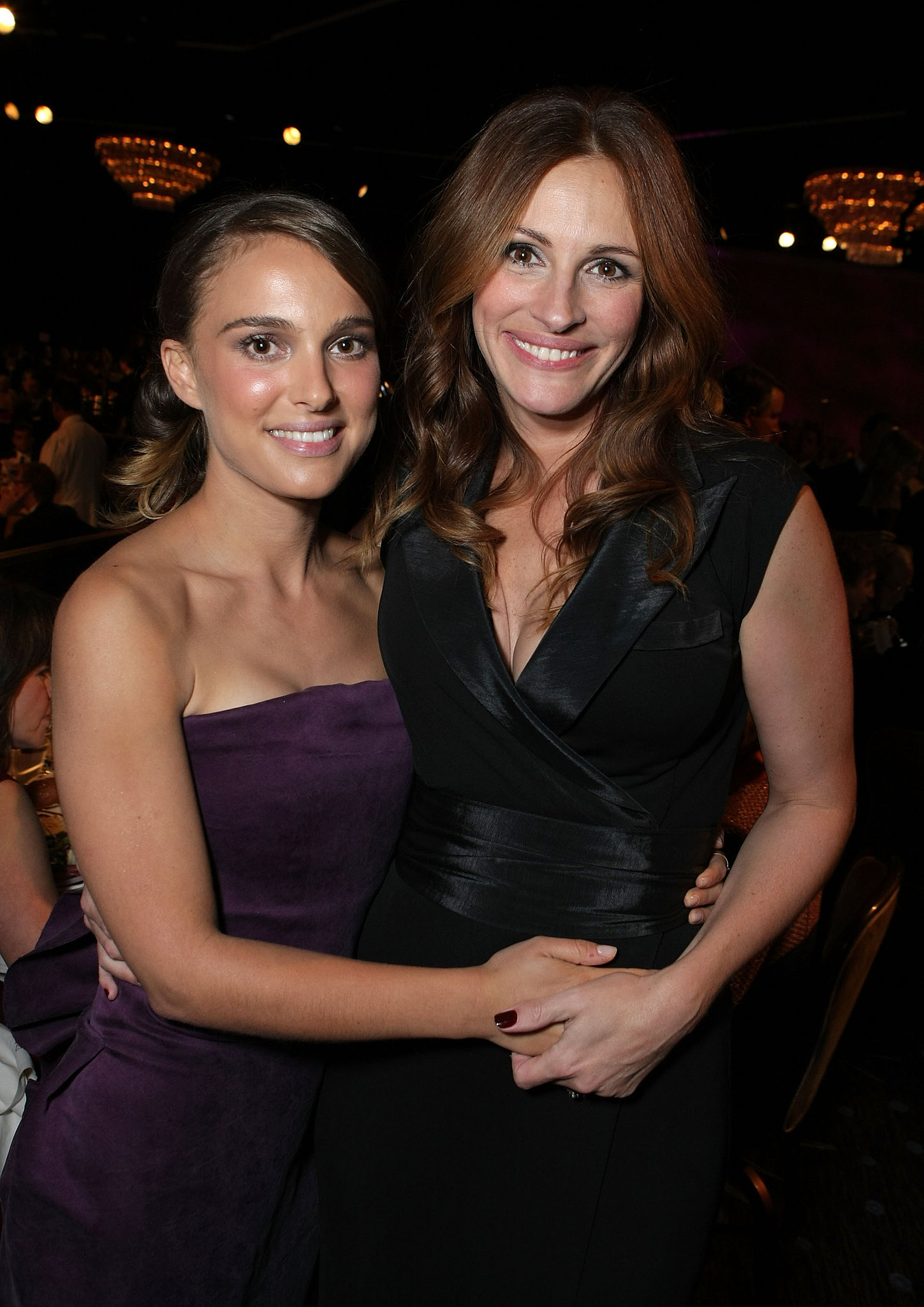 Julia posed with a fresh-faced Natalie Portman at the American | See