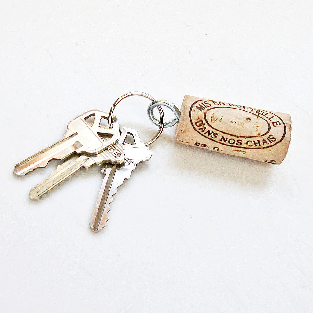 Wine cork key chain