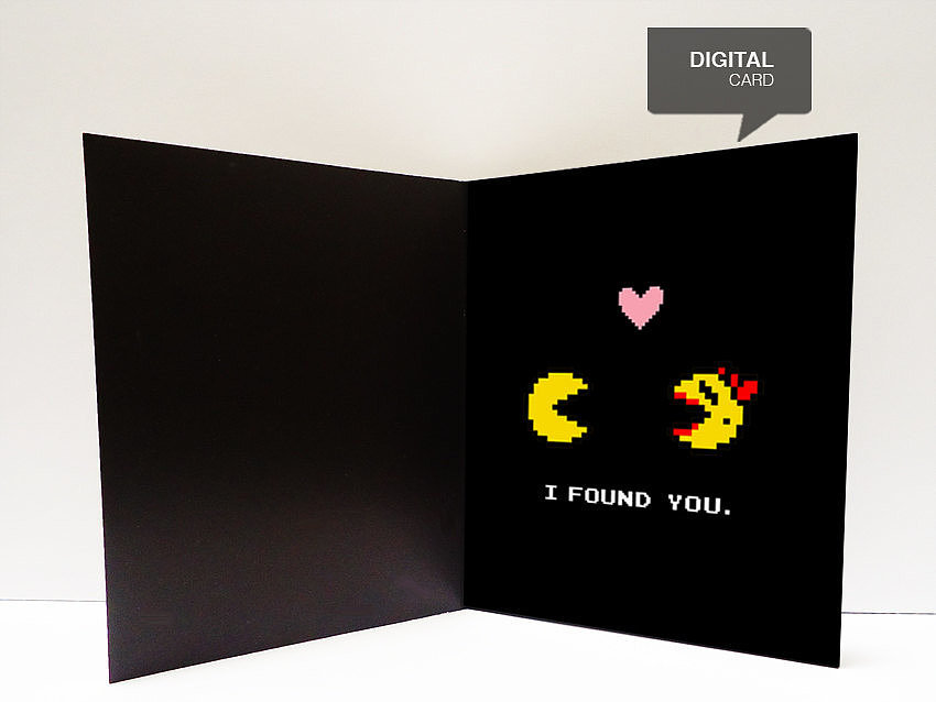 Print this adorably geeky Pac-Man valentine ($3) that says "I'm so glad" on the front.
Print this adorably geeky Pac-Man valentine ($3) that says "I'm so glad" on the front.