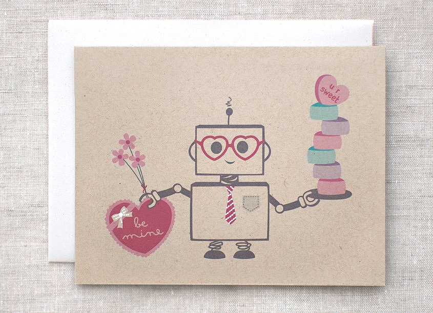 This multitasking robot ($6) offers the finest in Valentine's Day treats.
This multitasking robot ($6) offers the finest in Valentine's Day treats.