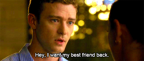 When he gave this puppy-dog look in Friends With Benefits. When he gave this puppy-dog look in Friends With Benefits.
