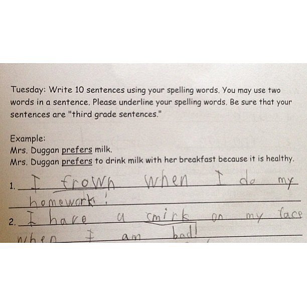 Funny kid answers picture