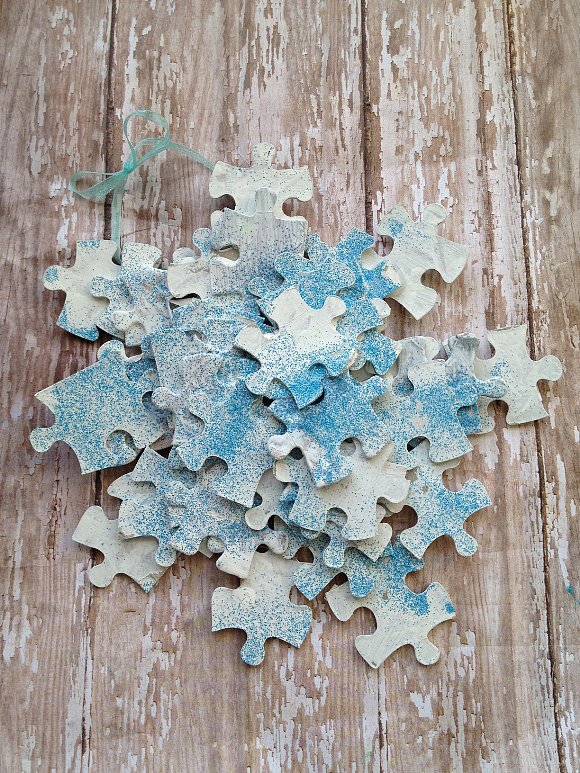 Puzzle Piece Snowflake Ornaments Puzzle Piece Snowflake Ornaments