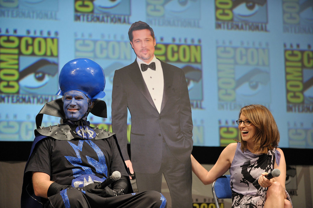 To promote their movie Megamind in 2010, Will Ferrell and Tina Fey brought a cardboard cutout of their costar, Brad Pitt, onstage with them.
To promote their movie Megamind in 2010, Will Ferrell and Tina Fey brought a cardboard cutout of their costar, Brad Pitt, onstage with them.
