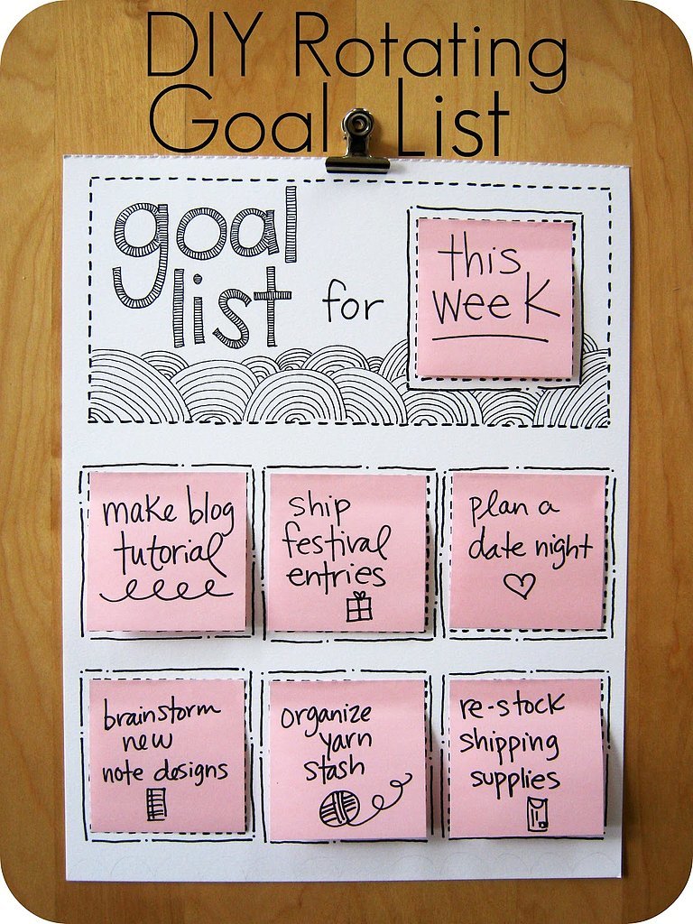 DIY Rotating Goal List DIY Rotating Goal List