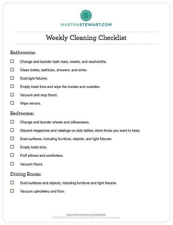 Free Printable Checklists Get Your Life Together With These 15 Types