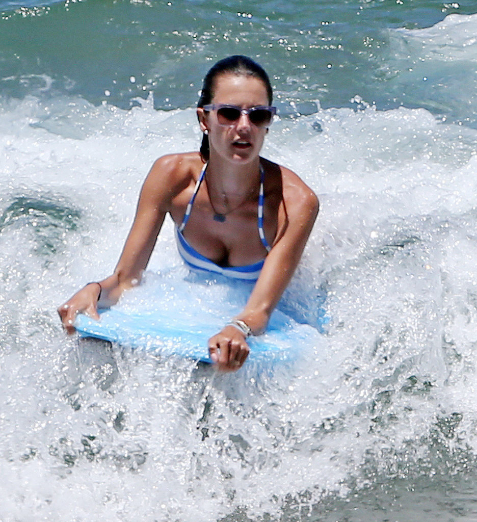 Alessandra Ambrosio rode waves in Maui on Sunday.
Alessandra Ambrosio rode waves in Maui on Sunday.