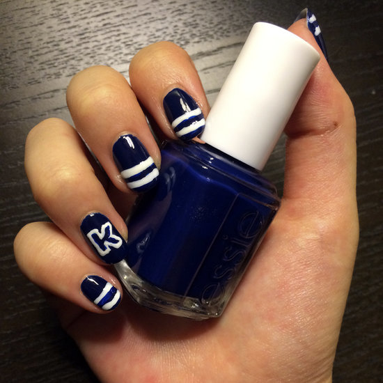 Varsity-Letter Nail-Art Design Varsity-Letter Nail-Art Design