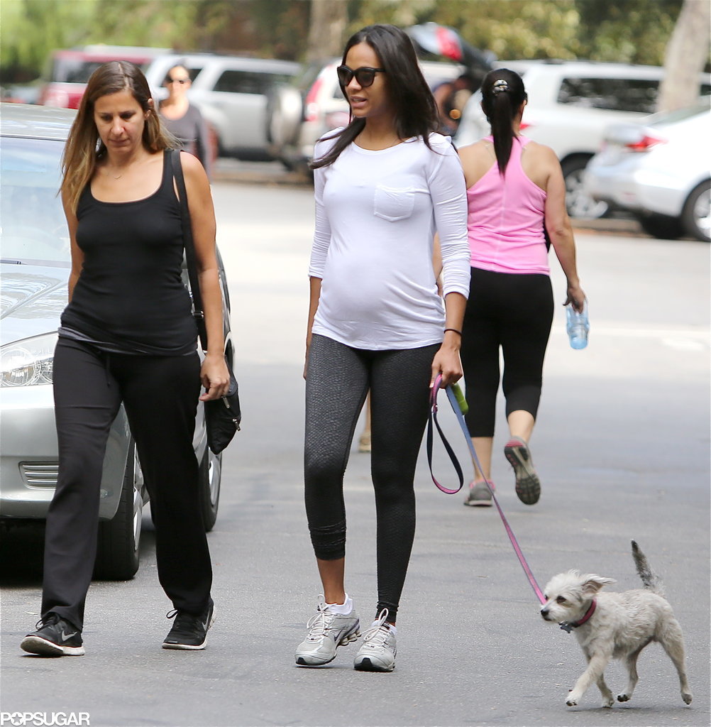 Zoe Saldana took her dog for a walk in LA on Monday.
Zoe Saldana took her dog for a walk in LA on Monday.