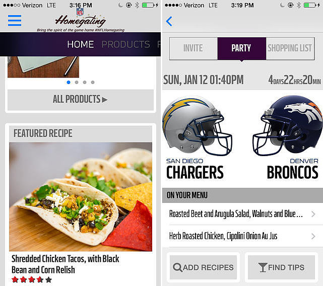 NFL Homegating App NFL Homegating App
