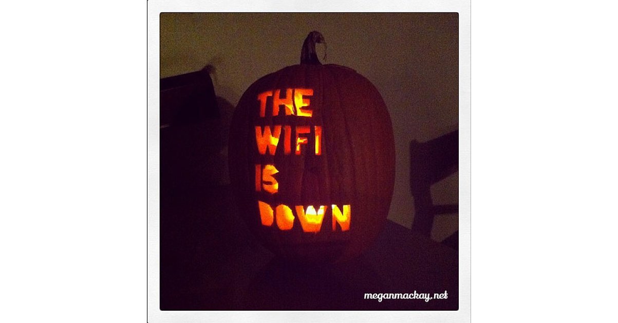 "The WiFi Is Down" Pumpkin 27 Geeky Pumpkins to Inspire Your