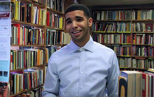 Something-about-Drake-laughing-library-supersexy.gif