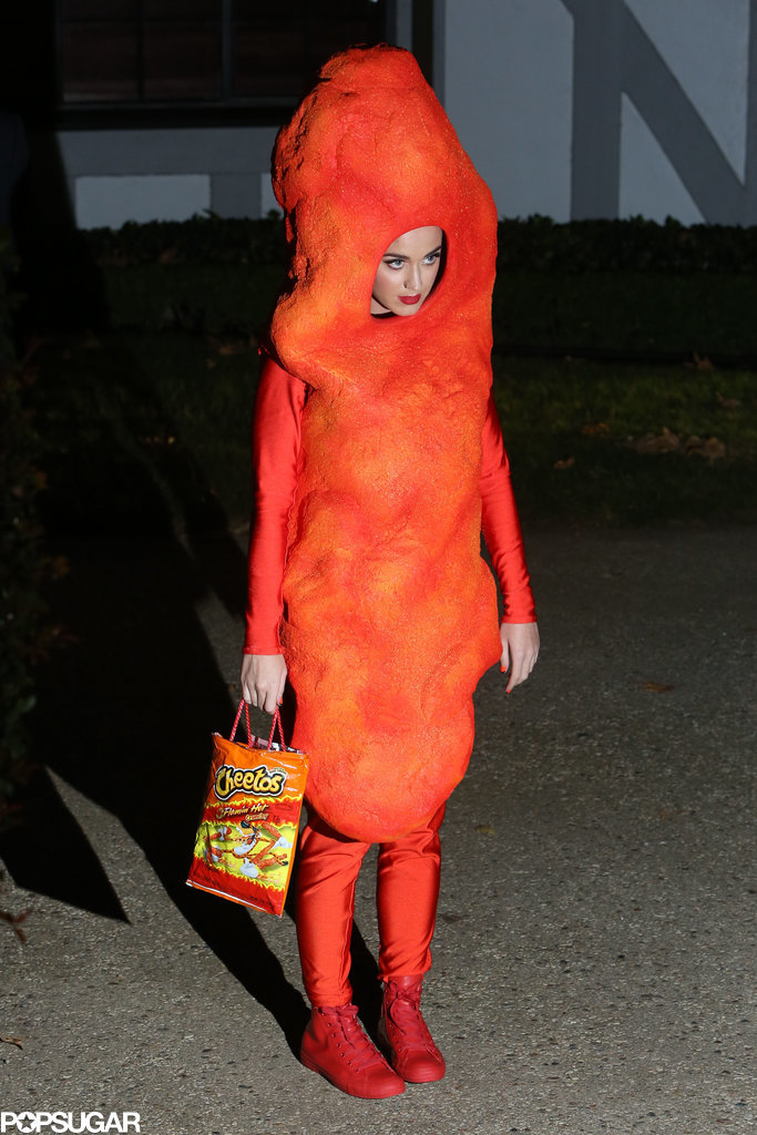 Katy Perry S Giant Cheetos Costume For Halloween 2014 Popsugar Celebrity