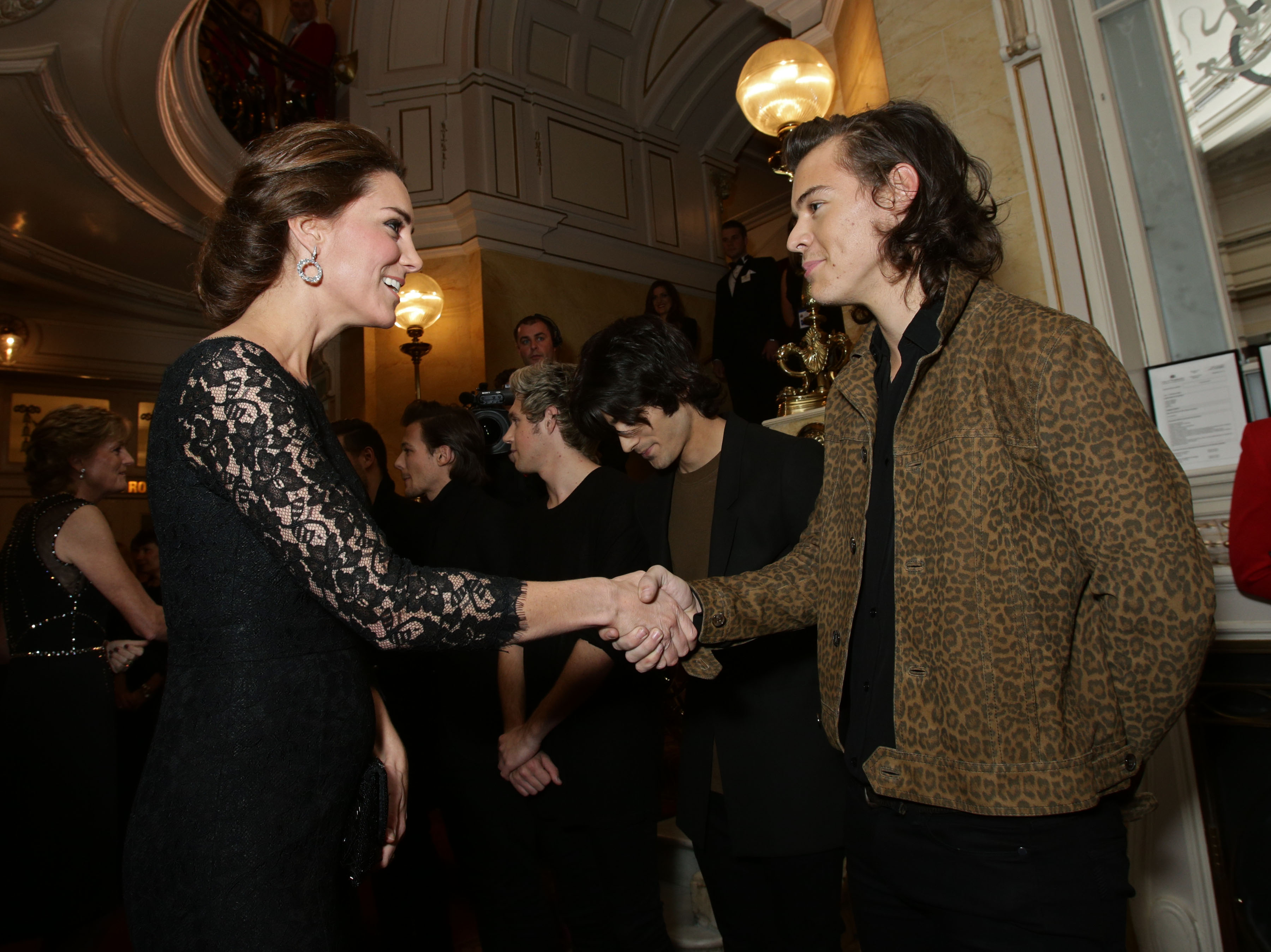 Harry Styles shook hands with Kate when they met at the Royal Variety Performance in November 2014. Harry Styles shook hands with Kate when they met at the Royal Variety Performance in November 2014.