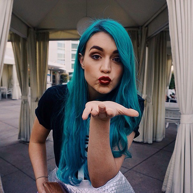 Amy Sheppard Instagram Turquoise Blue Hair POPSUGAR Beauty Australia