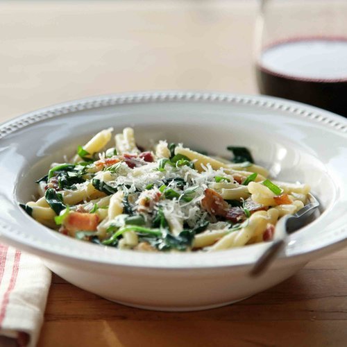 Pasta Carbonara With Spinach Pasta Carbonara With Spinach