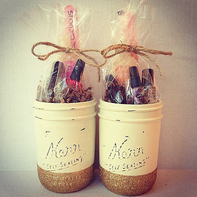 NailPolish Holder 12 DIY Mason Jar Gifts That Are Totally Glassy