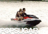 Miley Hangs Tight Jet-Ski Ride