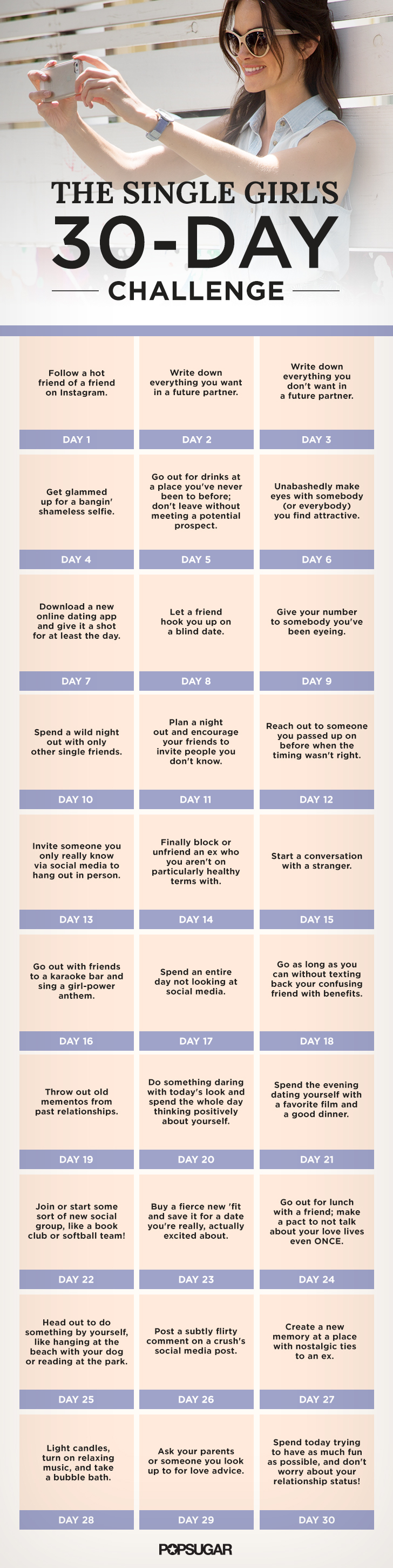 30 Day Challenge For Single Women Popsugar Love And Sex 