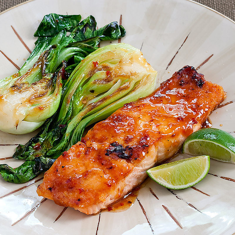 Chili-Glazed Salmon With Bok Choy Chili-Glazed Salmon With Bok Choy