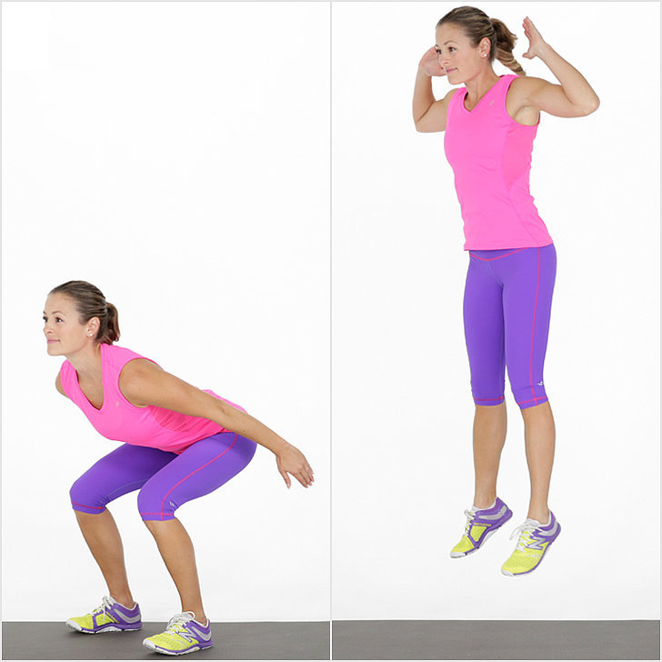 Jump Squat Flat Abs Bodyweight Workout Popsugar Fitness