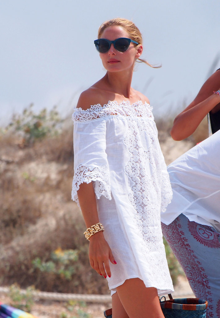 Olivia Palermo S White Beach Cover Up Popsugar Fashion