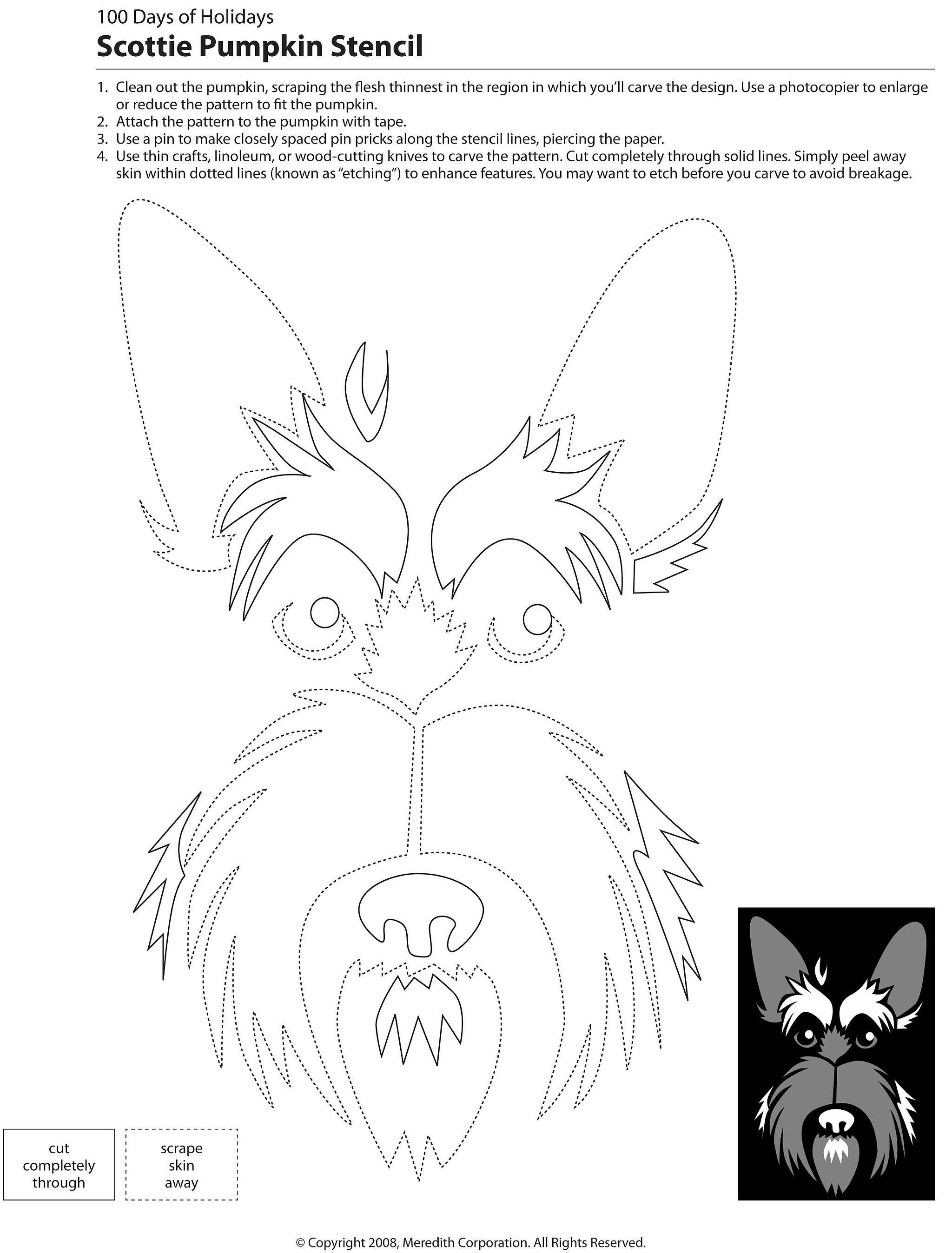 Printable Dog Pumpkin Stencil