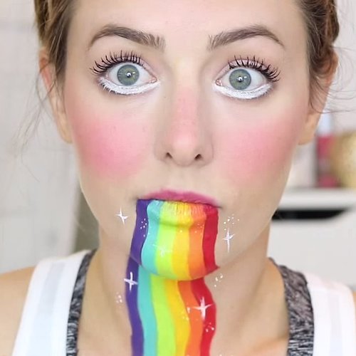 Snapchat Rainbow Vomit Makeup Tutorial Popsugar Beauty
