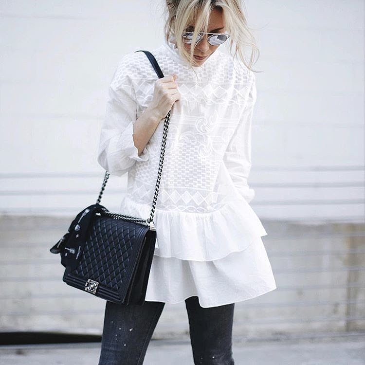 A Ruffled White Shirt and Jeans