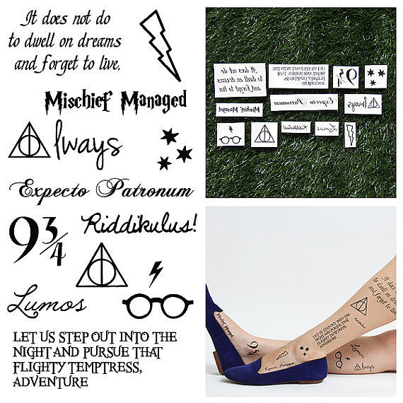Harry Potter Temporary Tattoo Set (10) 31 SpellBinding Harry Potter